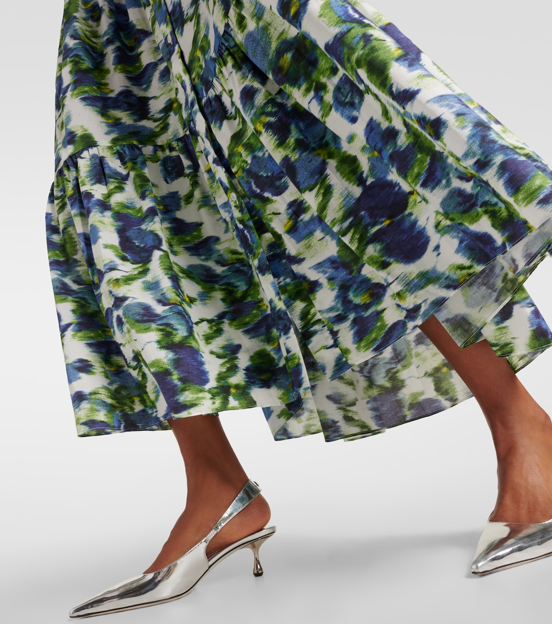 Bedrucktes Maxikleid aus Baumwollpopeline | Erdem