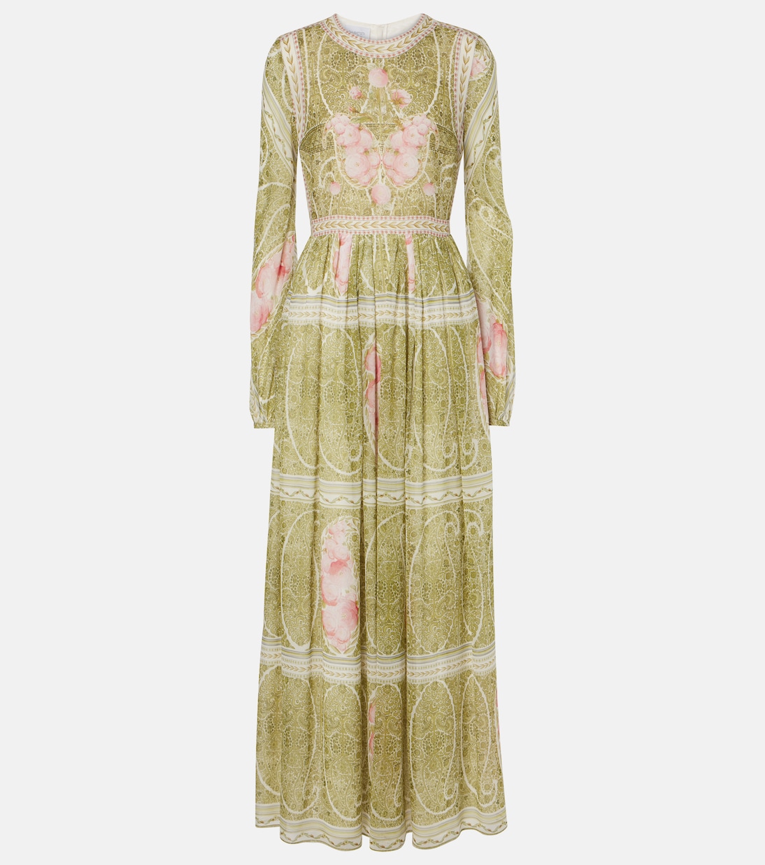 Vestido largo de georgette de seda floral | Giambattista Valli