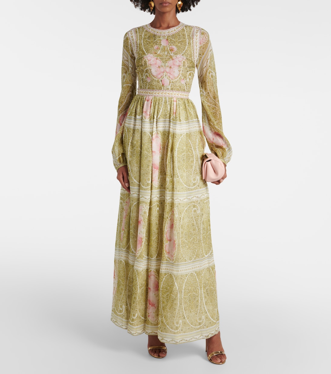 Vestido largo de georgette de seda floral | Giambattista Valli