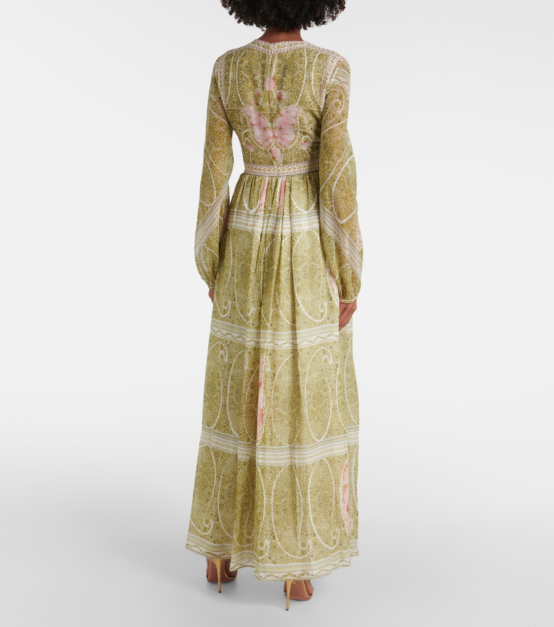 Vestido largo de georgette de seda floral | Giambattista Valli