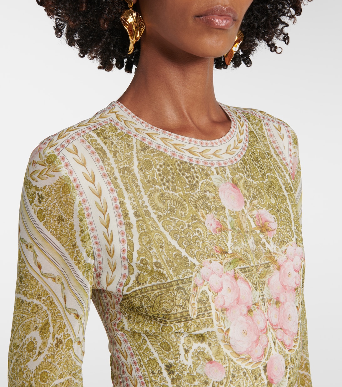 Vestido largo de georgette de seda floral | Giambattista Valli