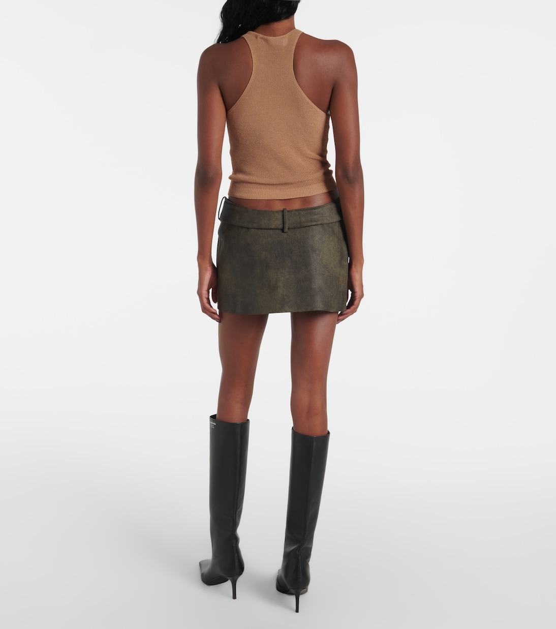 Kaya belted faux leather miniskirt | Aya Muse
