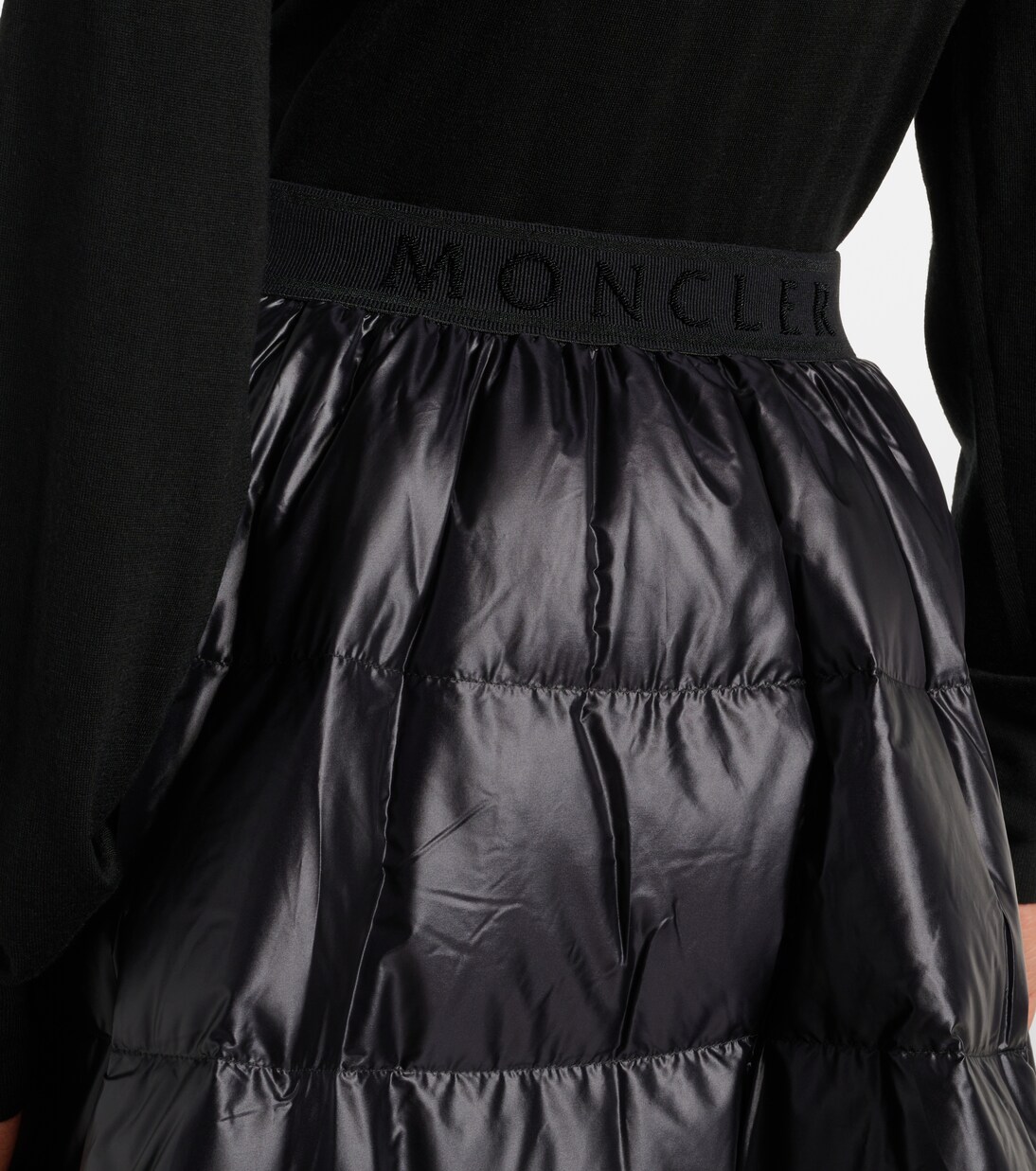 Quilted down midi skirt in black Moncler Mytheresa