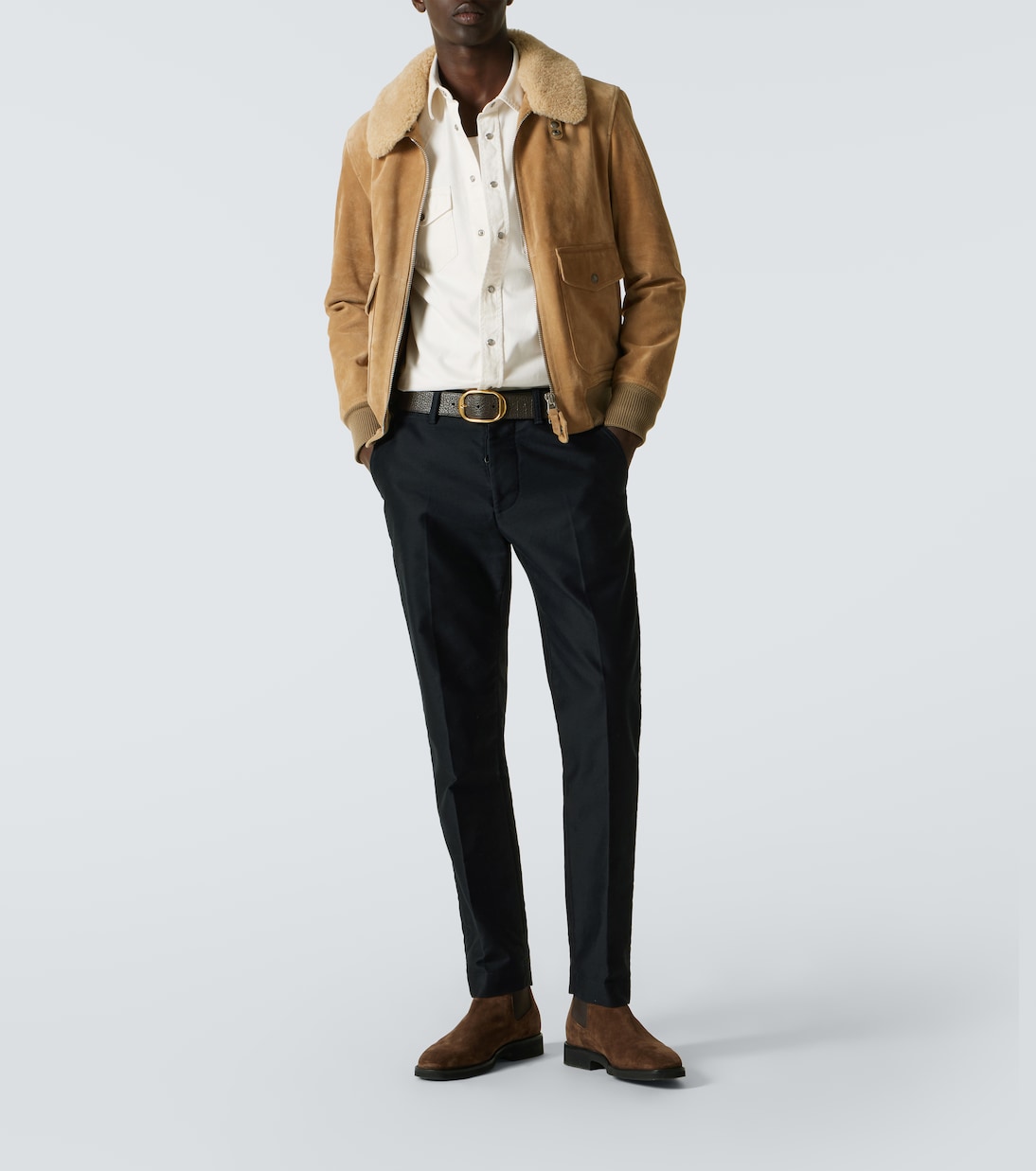 Shearling-trimmed suede blouson | Tom Ford