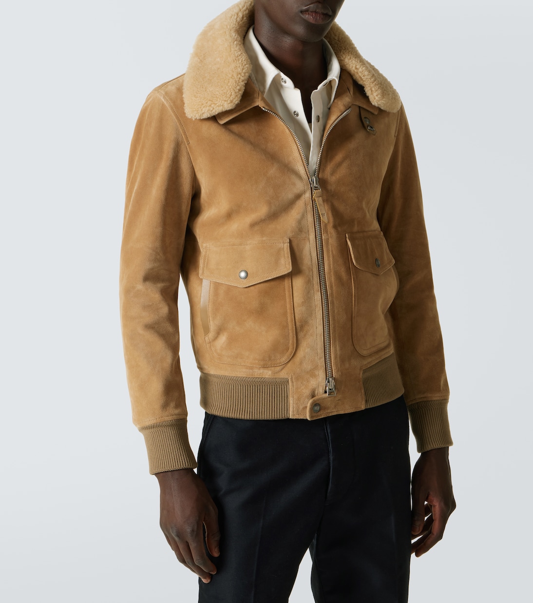 Shearling-trimmed suede blouson | Tom Ford