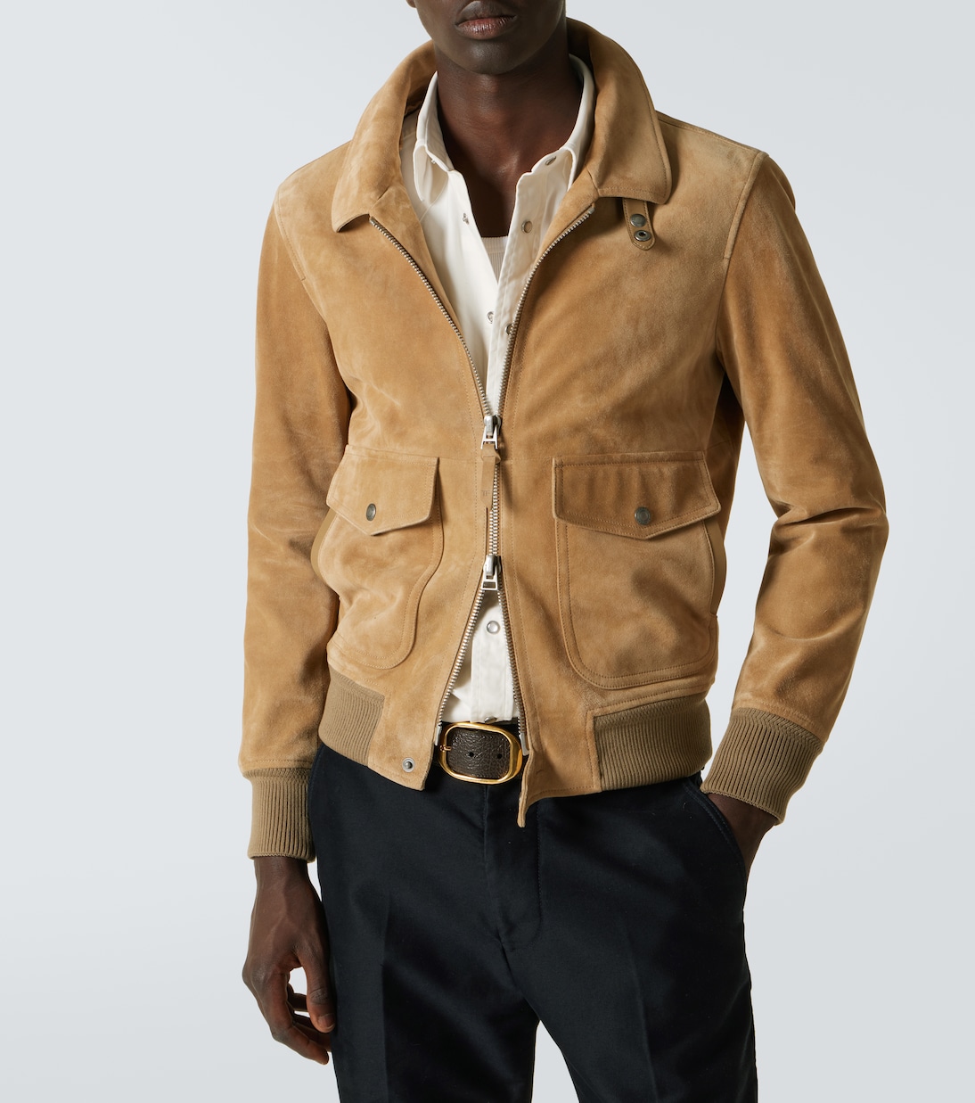 Shearling-trimmed suede blouson | Tom Ford