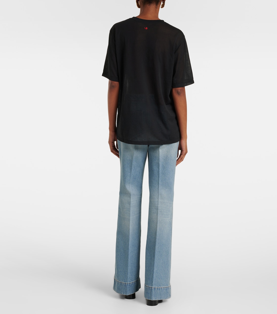 Cotton-blend crêpe T-shirt | Victoria Beckham