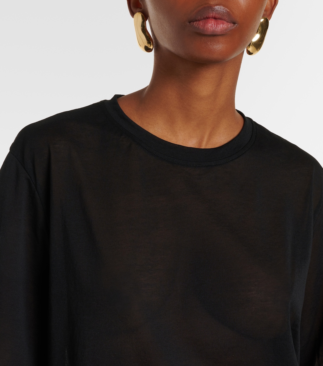 Cotton-blend crêpe T-shirt | Victoria Beckham
