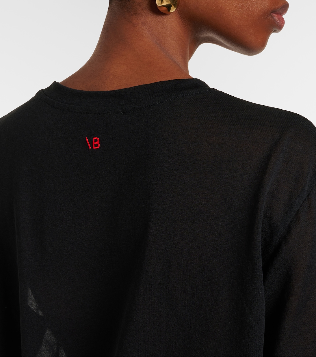 Cotton-blend crêpe T-shirt | Victoria Beckham