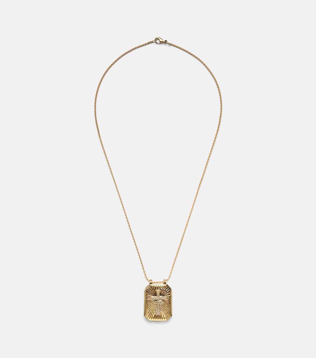 Collana con pendente in oro 18kt e diamanti MARIE LICHTENBERG Cross, gioiello elegante per giovani