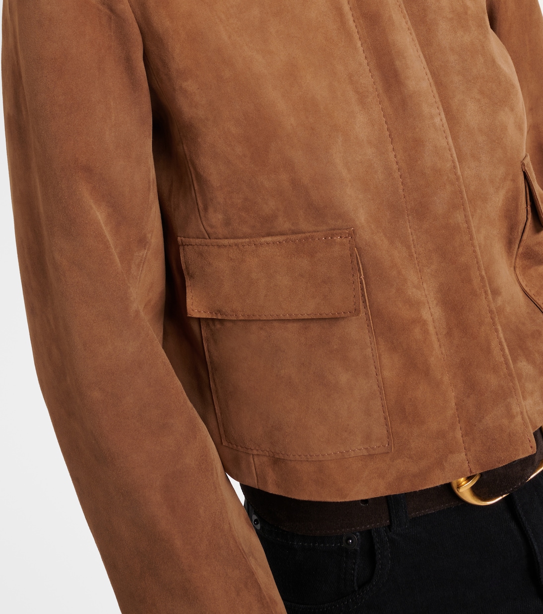 Giacca cropped Bleeker in suede | Nour Hammour