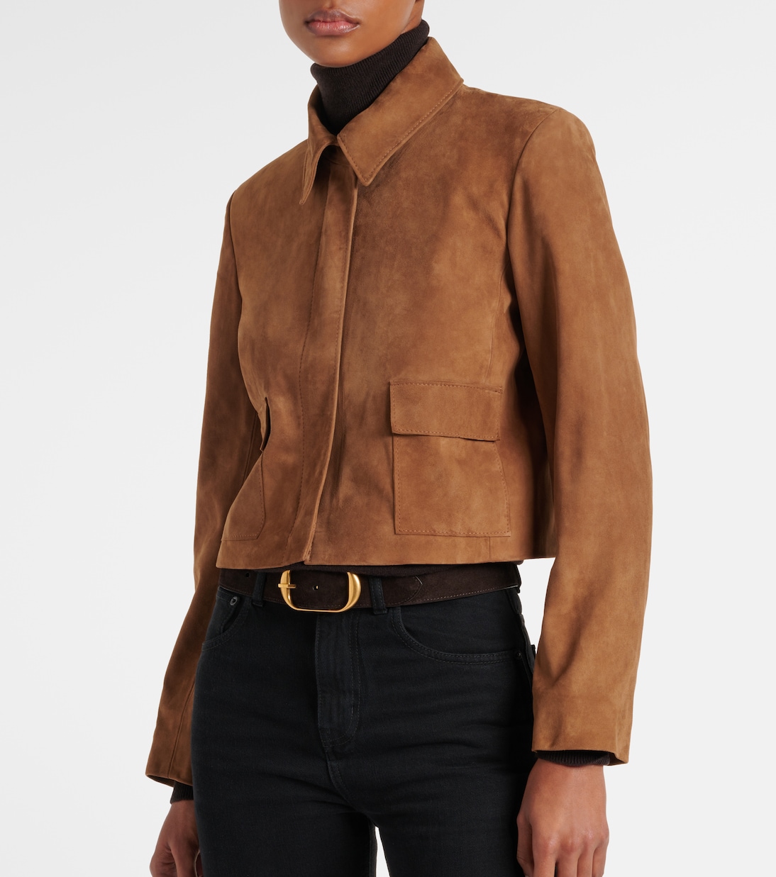 Giacca cropped Bleeker in suede | Nour Hammour