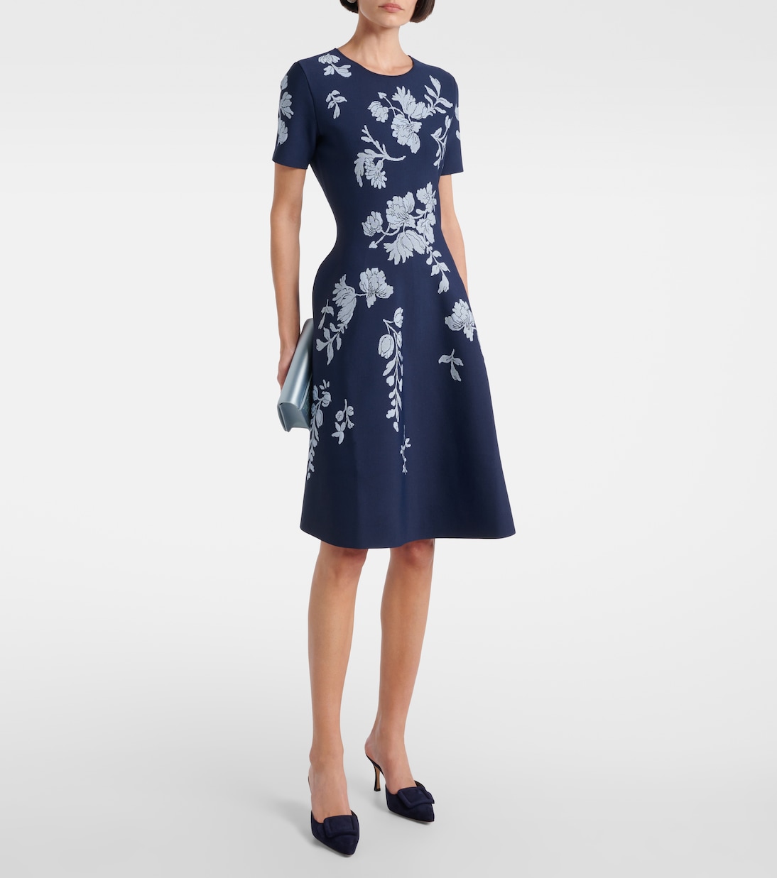 Abito midi in jacquard floreale | Carolina Herrera