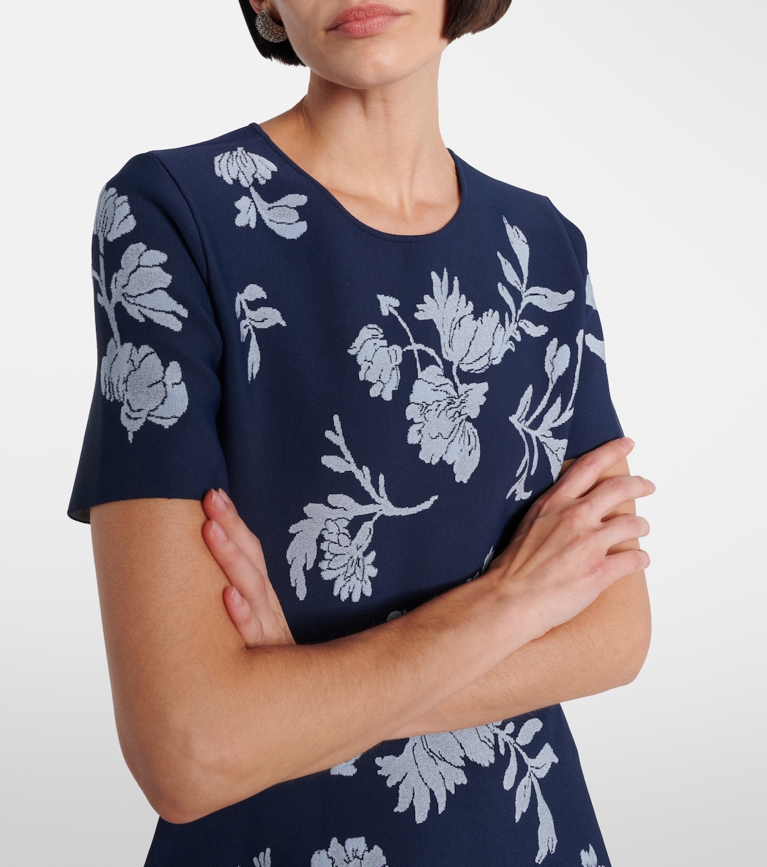 Abito midi in jacquard floreale | Carolina Herrera