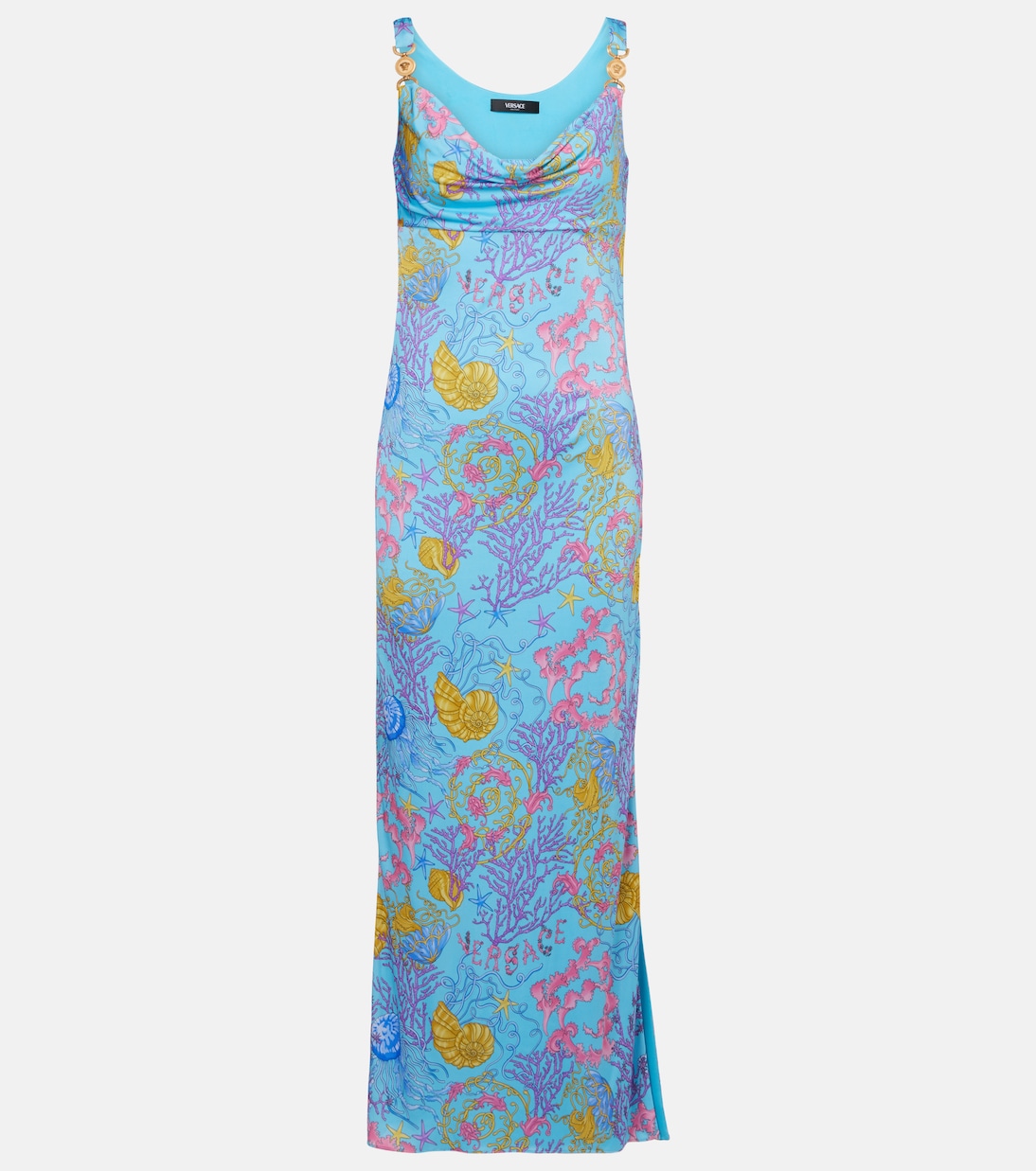 Underwater Barocco draped jersey gown | Versace