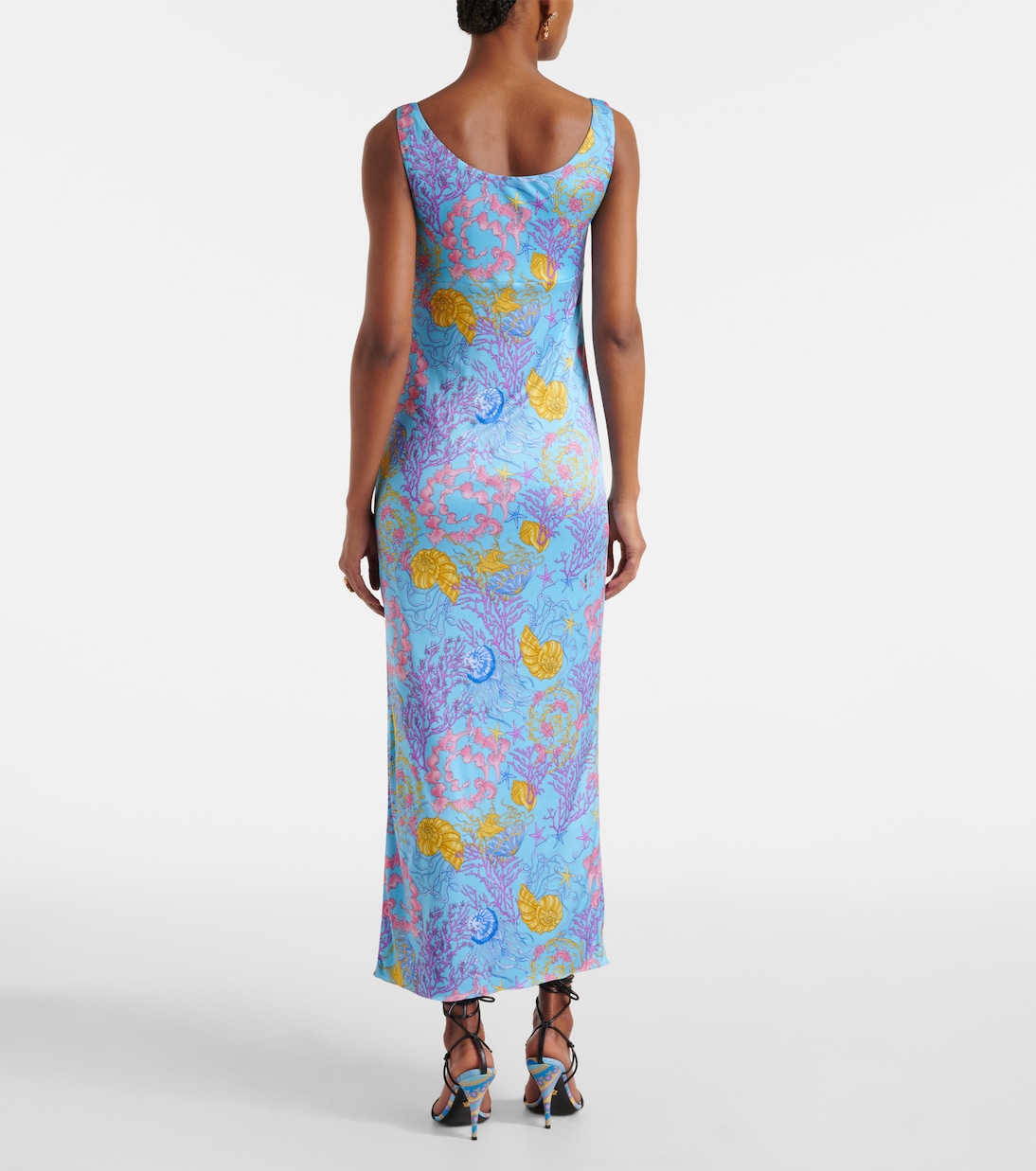 Underwater Barocco draped jersey gown | Versace