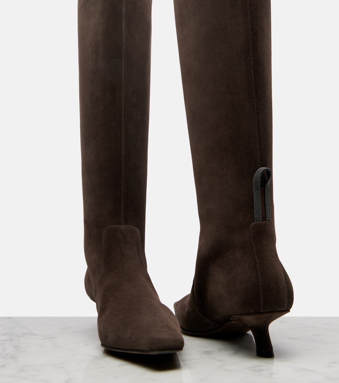 Stiefel Monili aus Veloursleder | Brunello Cucinelli