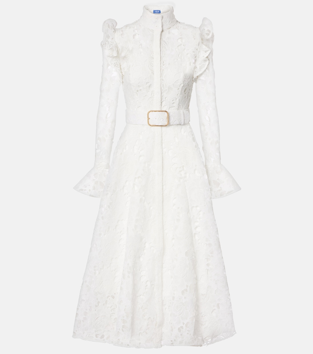 Aliyah belted lace midi dress | Leo Lin