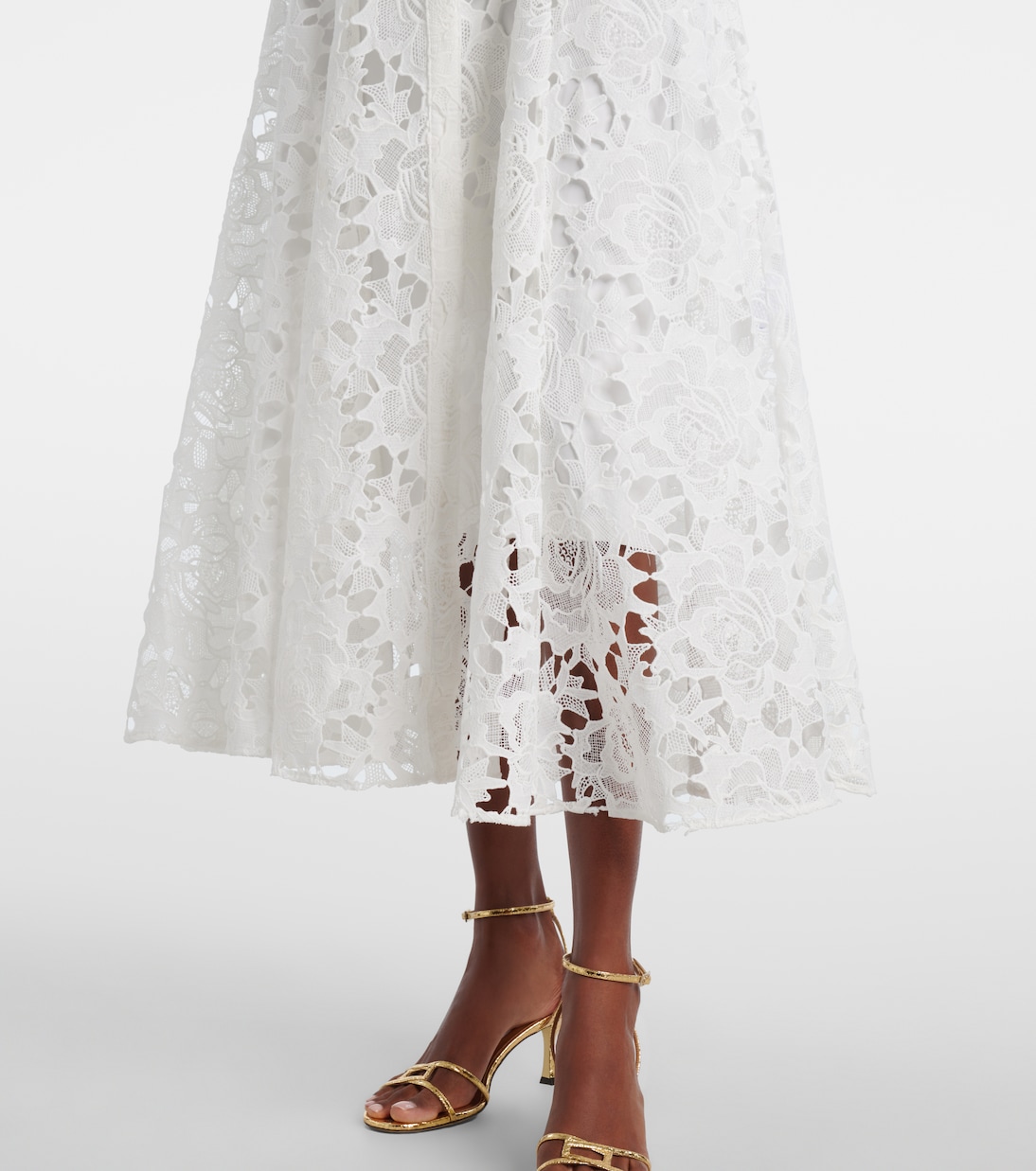 Aliyah belted lace midi dress | Leo Lin