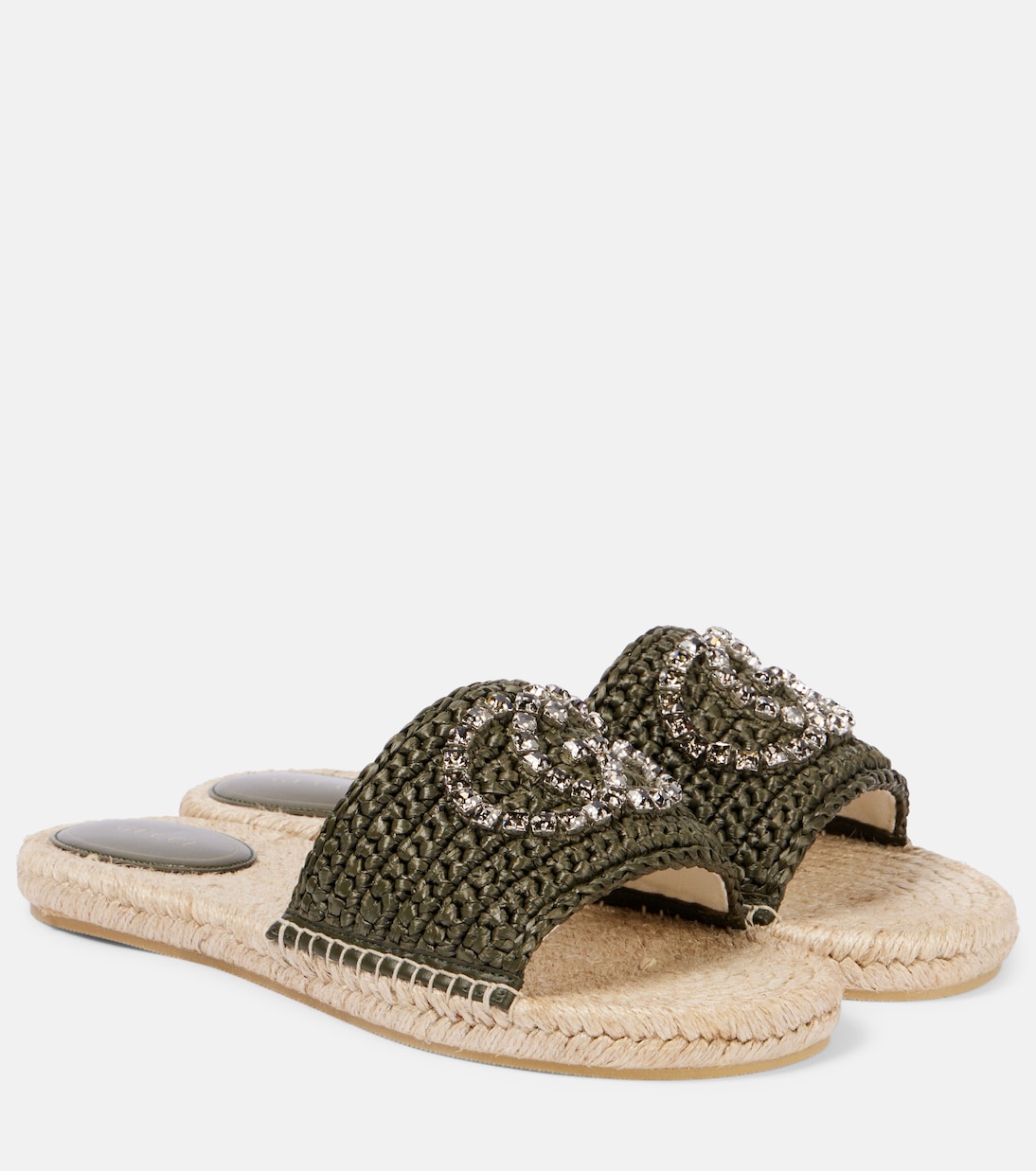 GG embellished raffia slides | Gucci