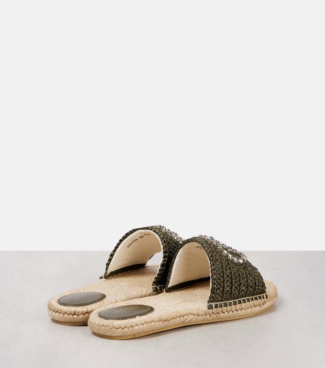 GG embellished raffia slides | Gucci