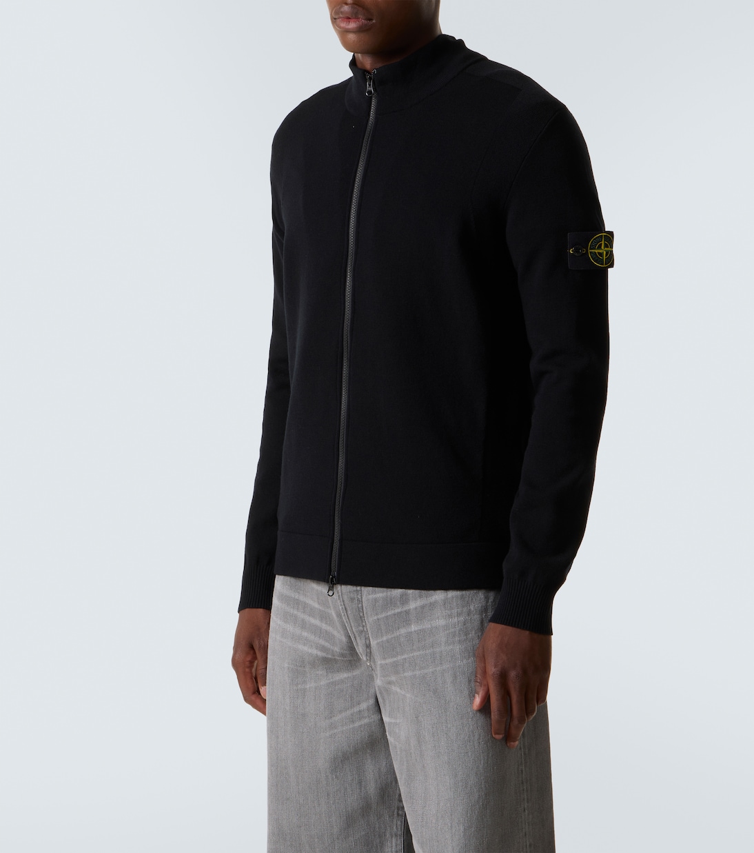 Embroidered wool-blend cardigan | Stone Island