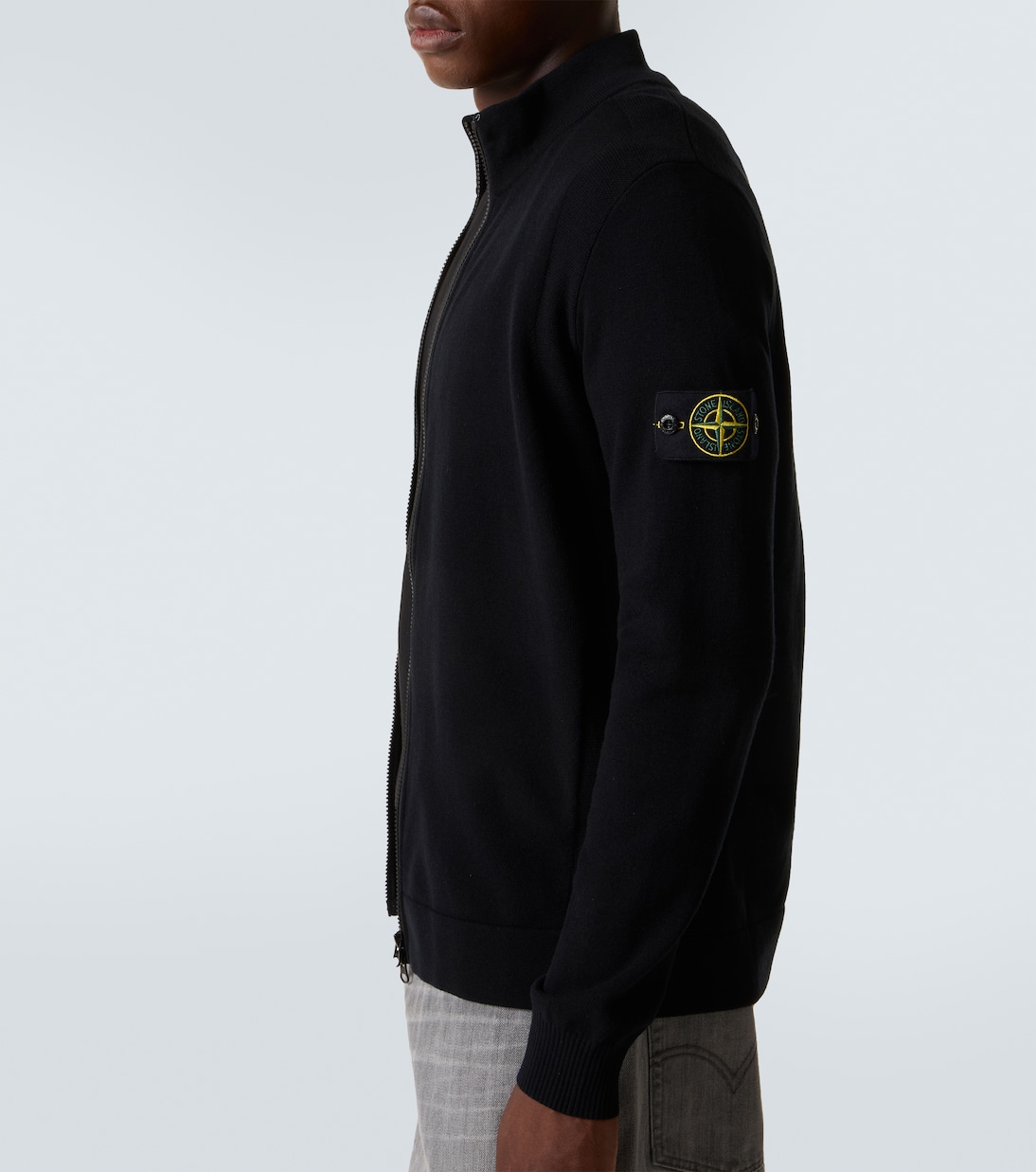 Embroidered wool-blend cardigan | Stone Island