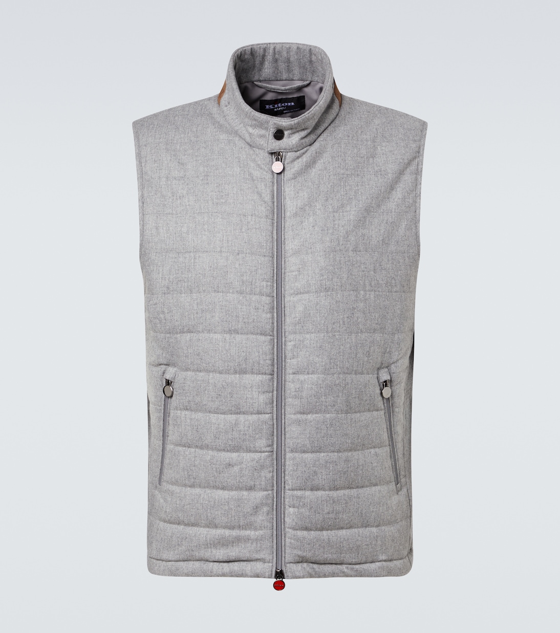 Suede-trimmed cashmere-blend vest | Kiton