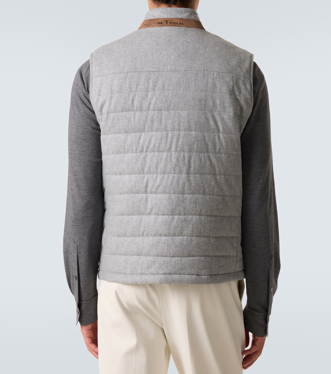 Suede-trimmed cashmere-blend vest | Kiton