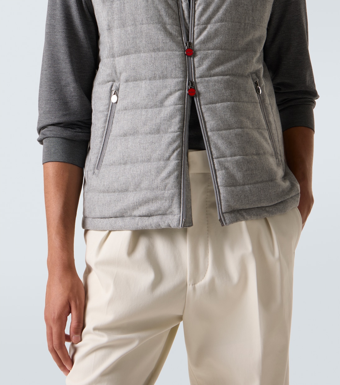 Suede-trimmed cashmere-blend vest | Kiton