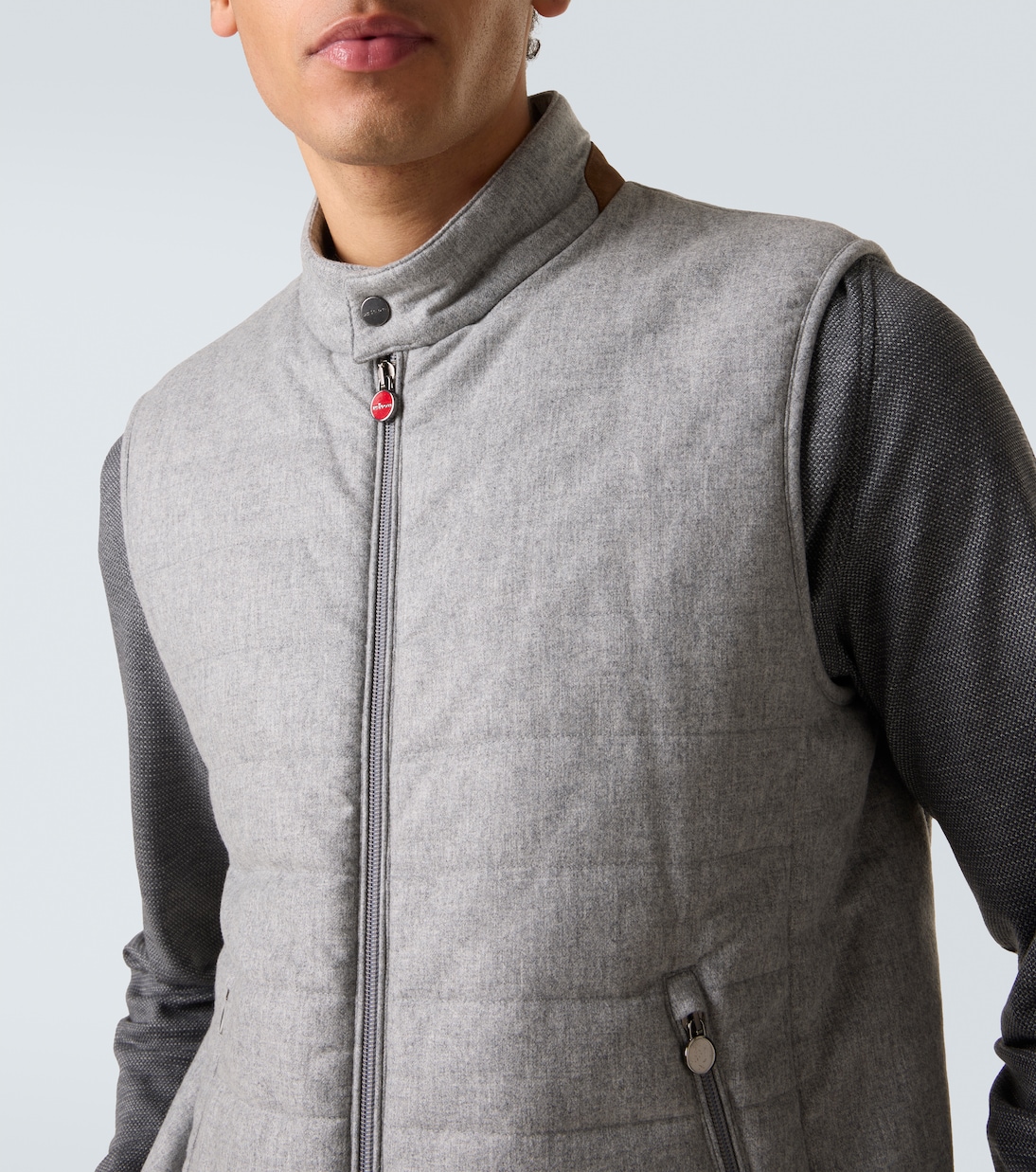 Suede-trimmed cashmere-blend vest | Kiton