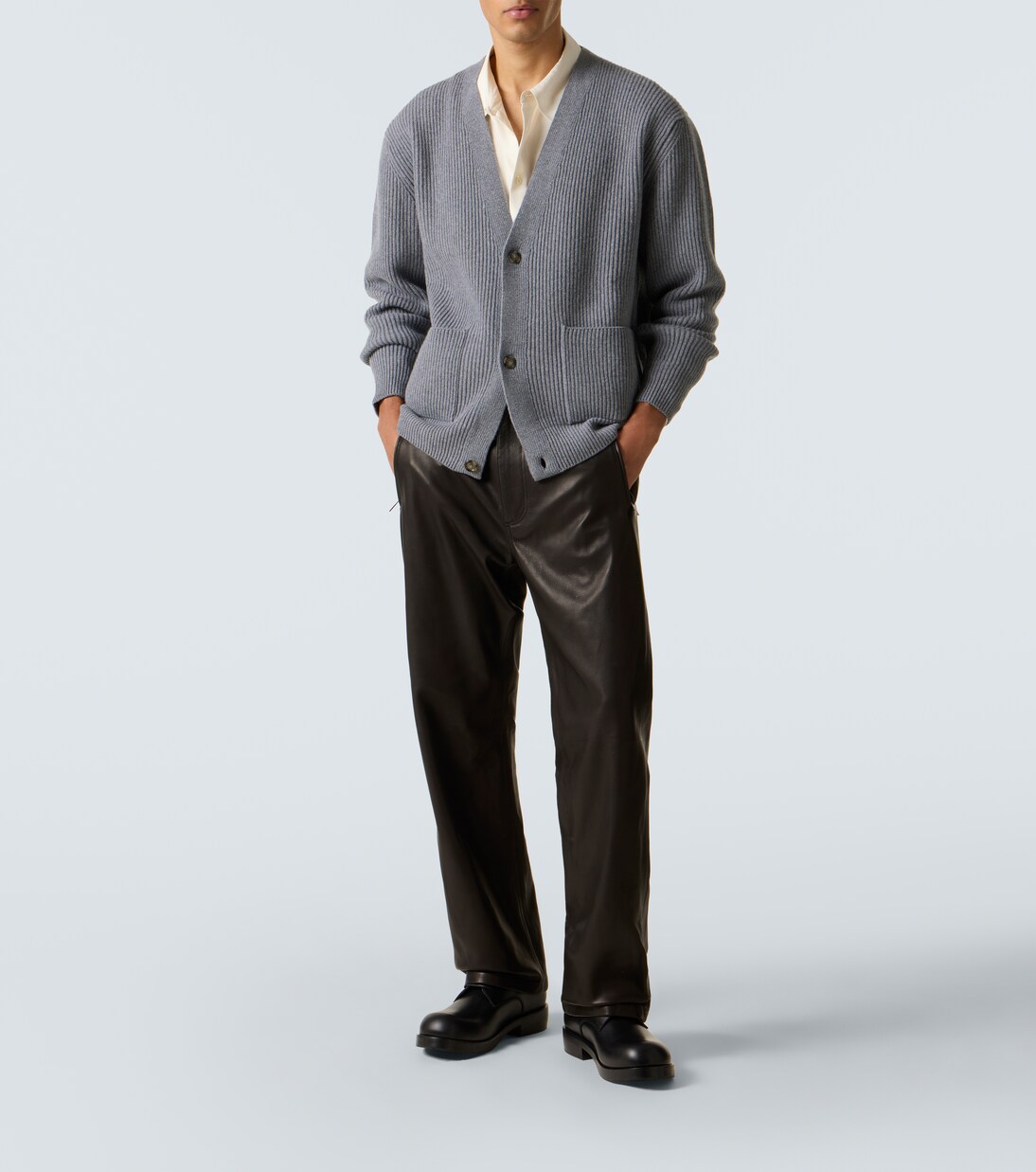Ribbed-knit wool and cashmere cardigan | Lardini