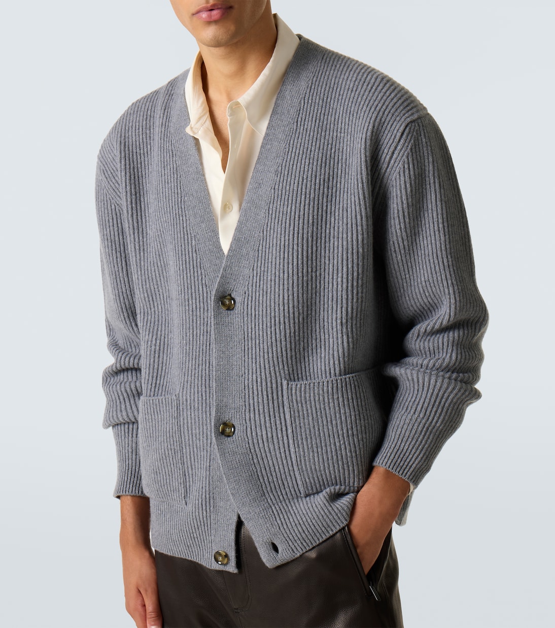 Ribbed-knit wool and cashmere cardigan | Lardini