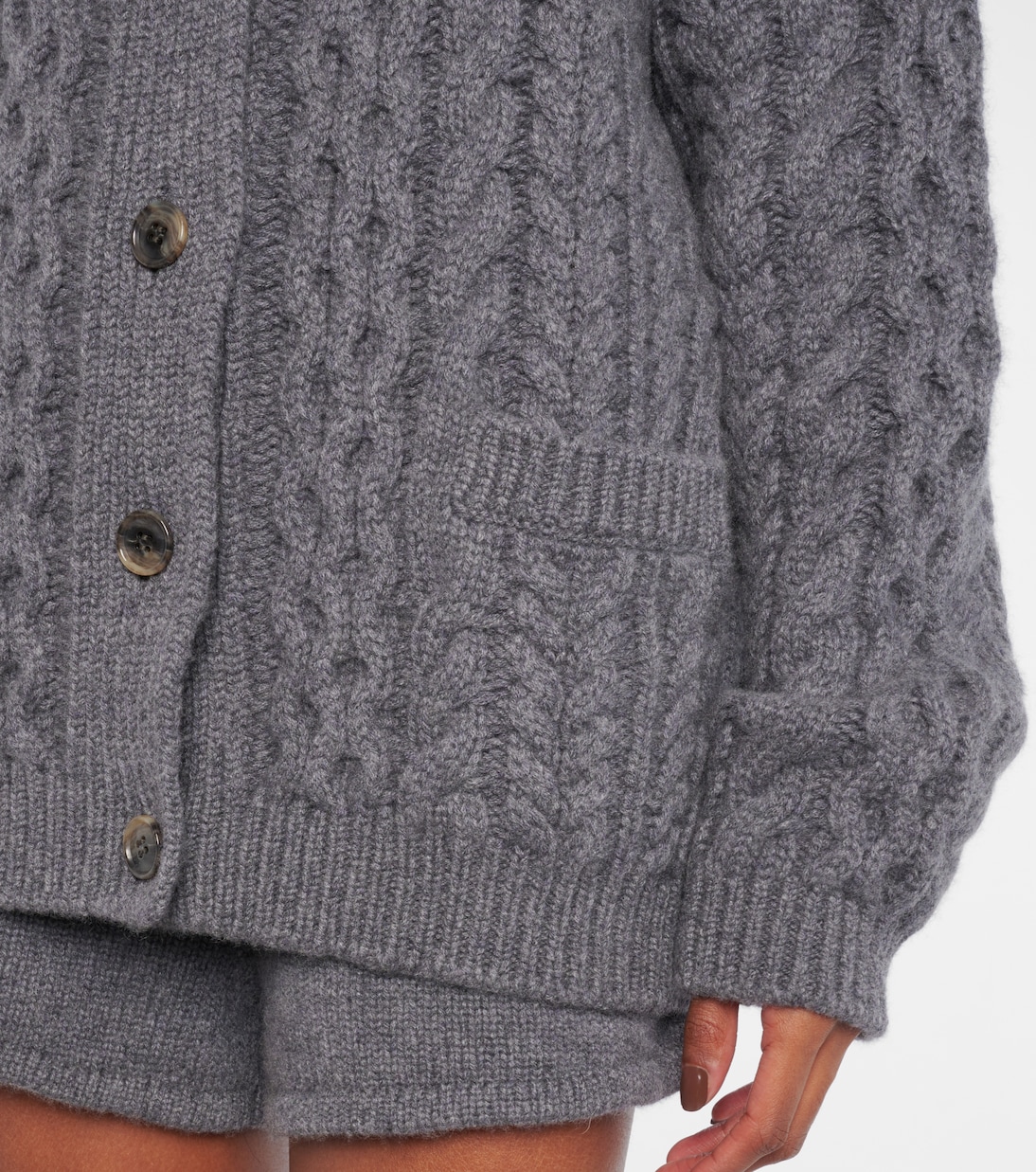 Cardigan Ditte in cashmere a trecce | Lisa Yang