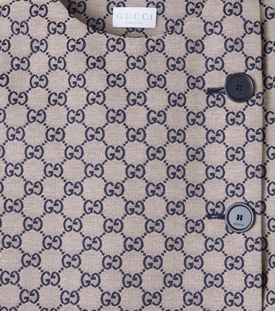 معطف من القطن المخلوط بصفين من الأزرار GG Canvas | Gucci Kids