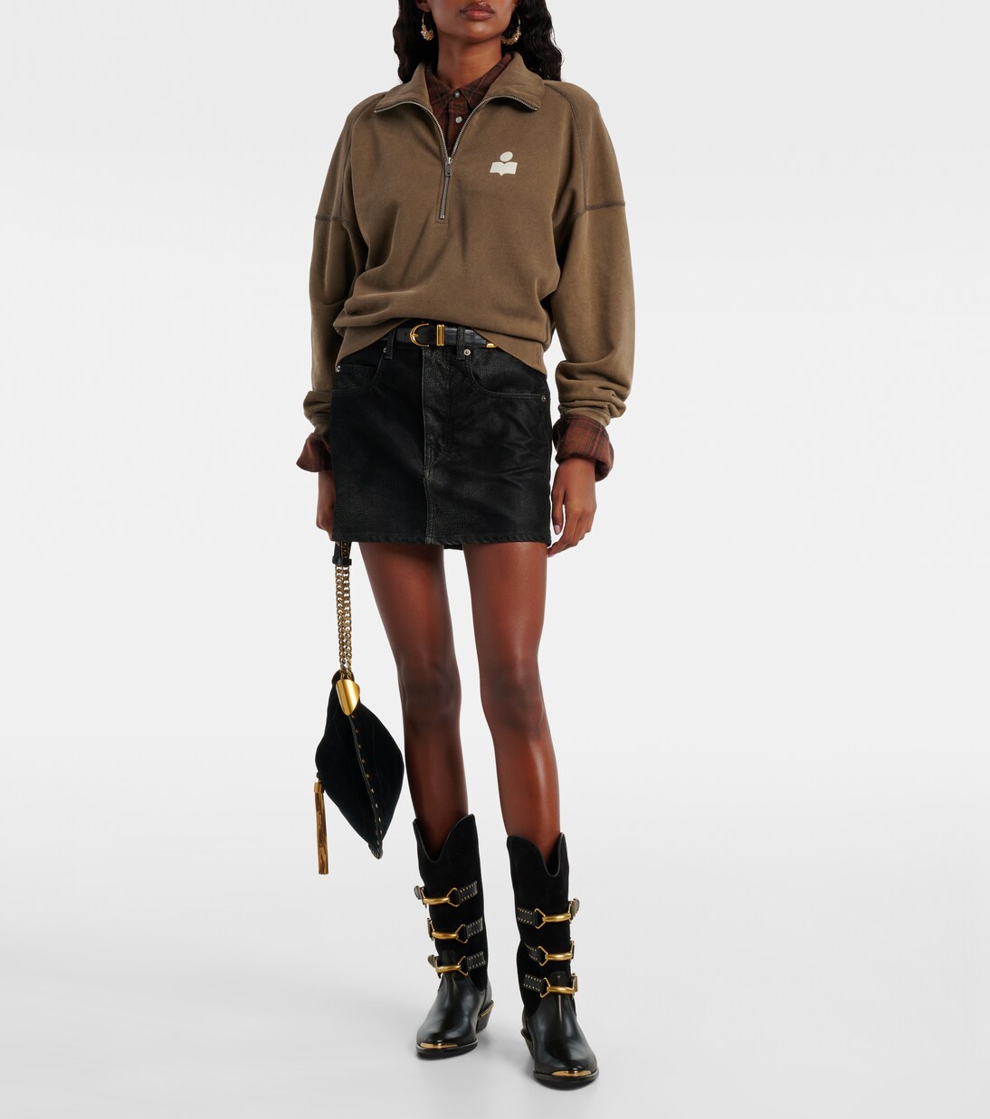 Ross cotton-blend jersey half-zip sweater | Marant Etoile
