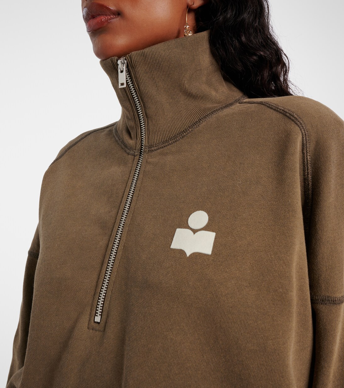 Ross cotton-blend jersey half-zip sweater | Marant Etoile