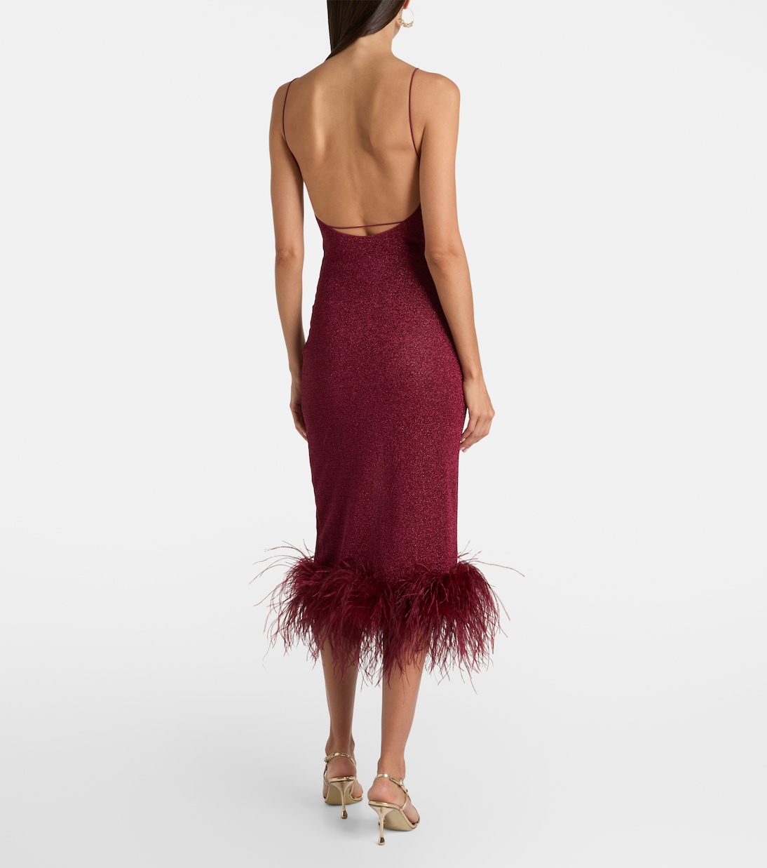 Robe midi Lumière à plumes | Oséree