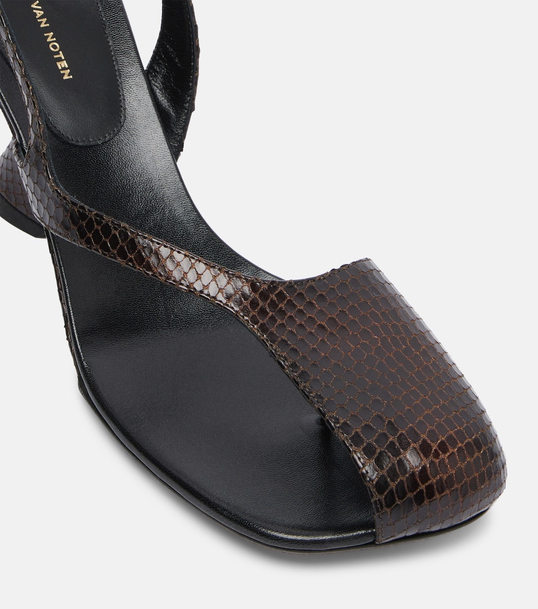 Snake-effect 75 leather wedge sandals | Dries Van Noten