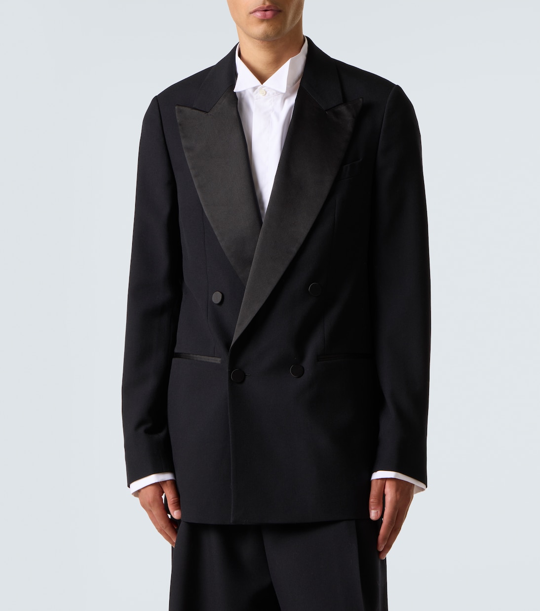 Double-breasted wool and silk suit jacket | Dries Van Noten