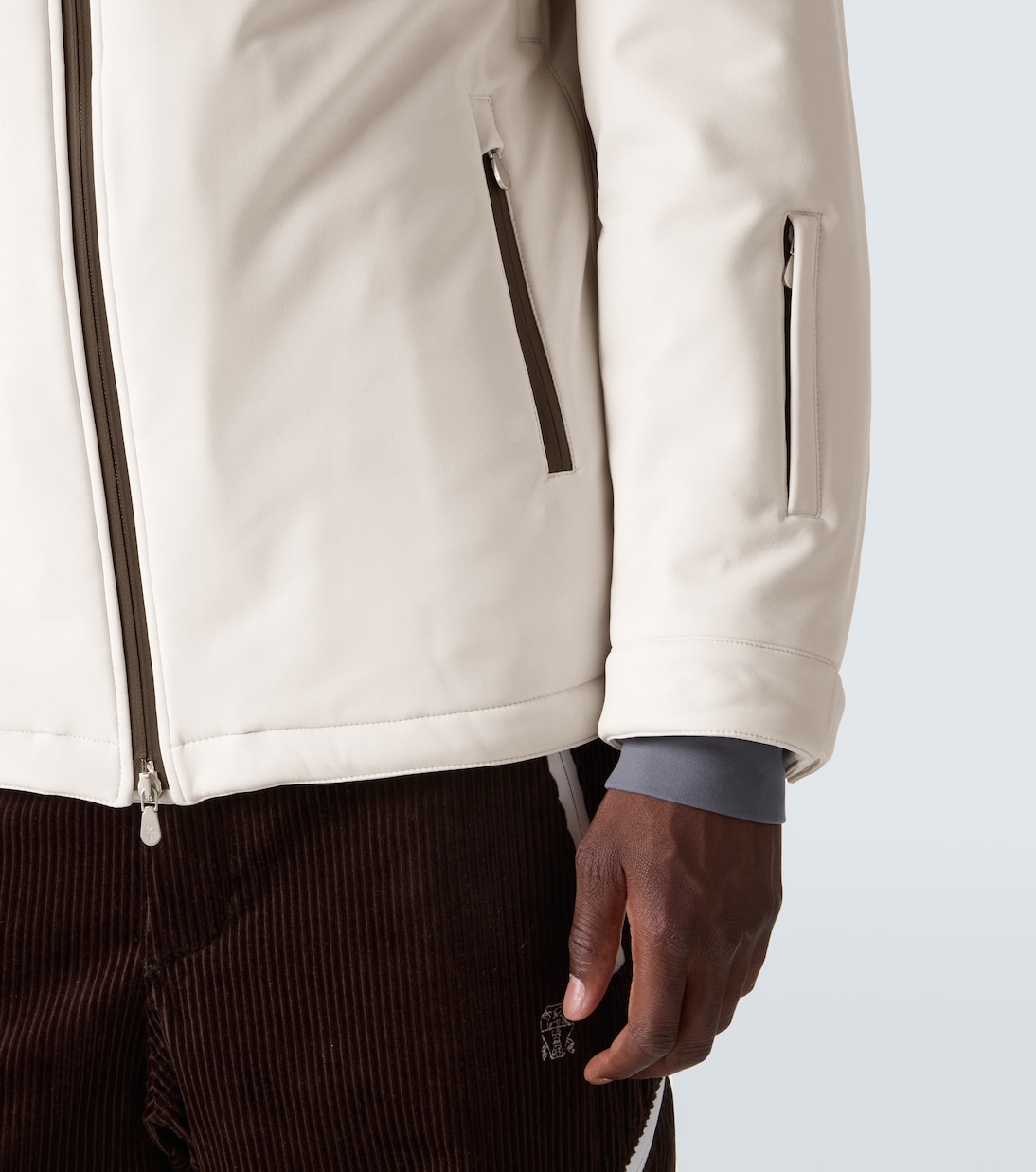 Corduroy-paneled ski jacket | Brunello Cucinelli