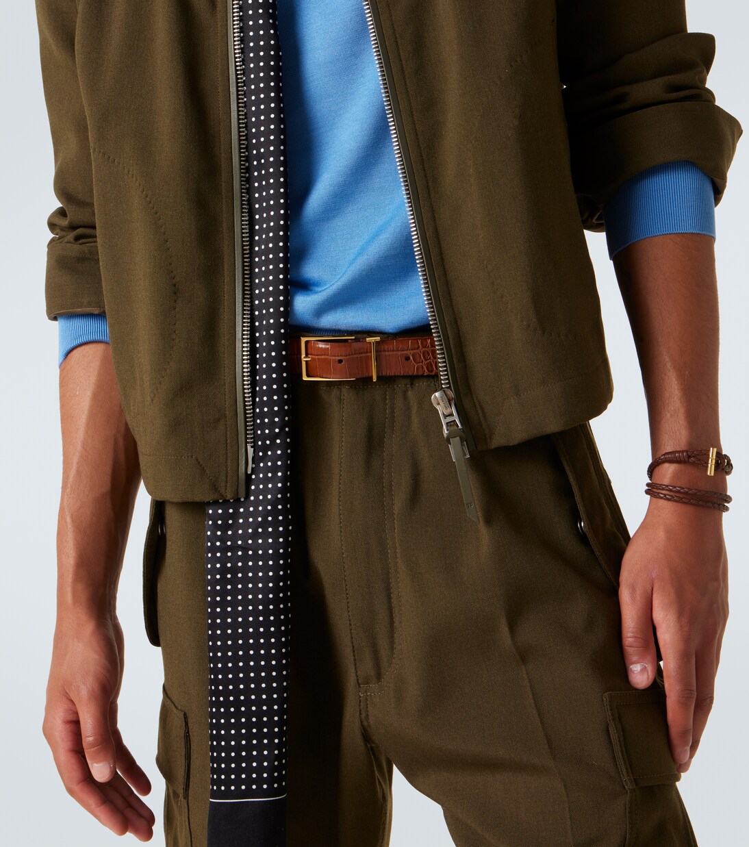 T Loop croc-effect leather belt | Tom Ford