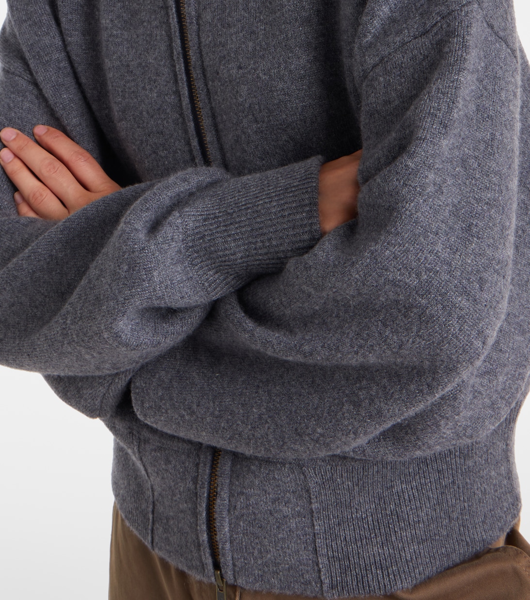 Lilia hooded cashmere zip-up sweater | Lisa Yang