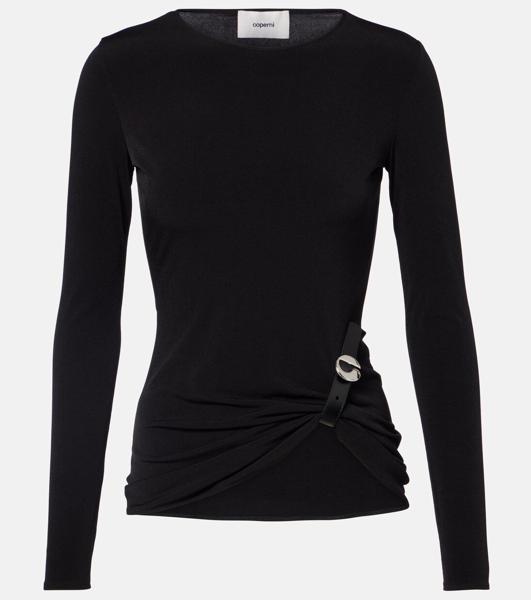 Gathered leather-trimmed top | Coperni