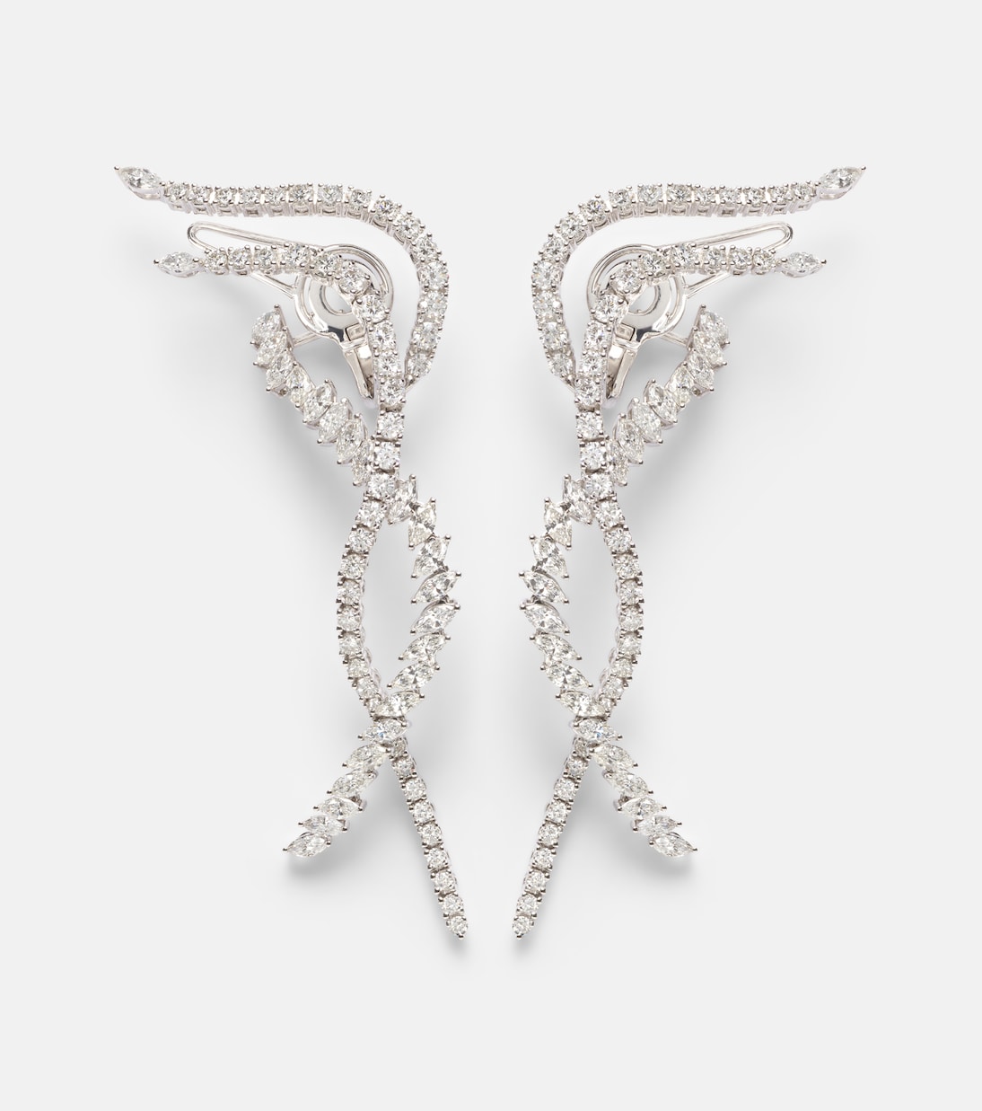 Y-Couture 18kt white gold drop earrings with diamonds | Yeprem
