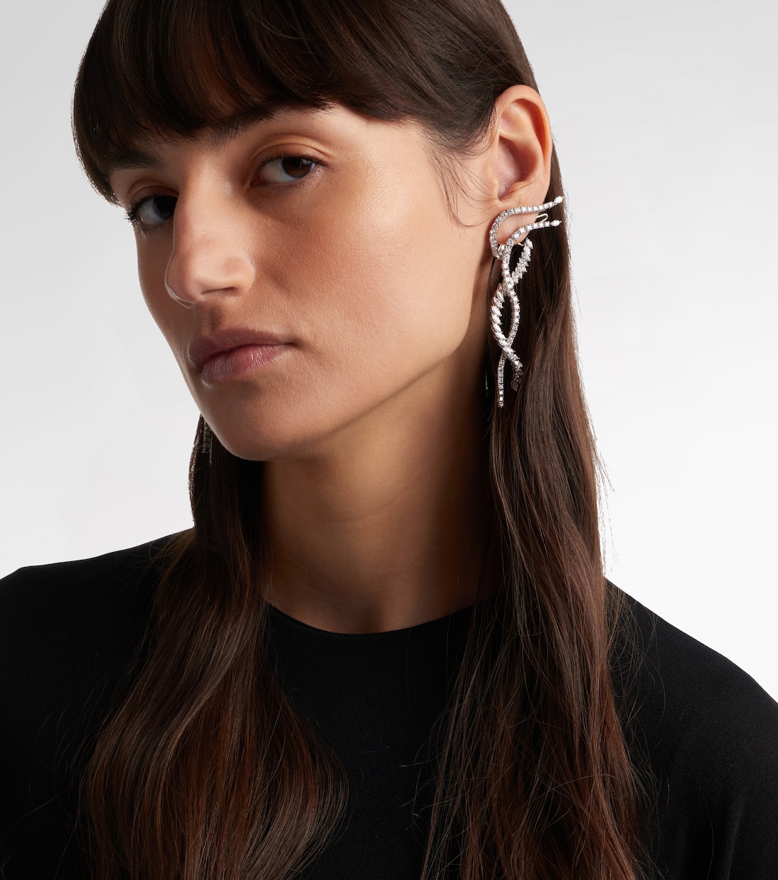 Y-Couture 18kt white gold drop earrings with diamonds | Yeprem