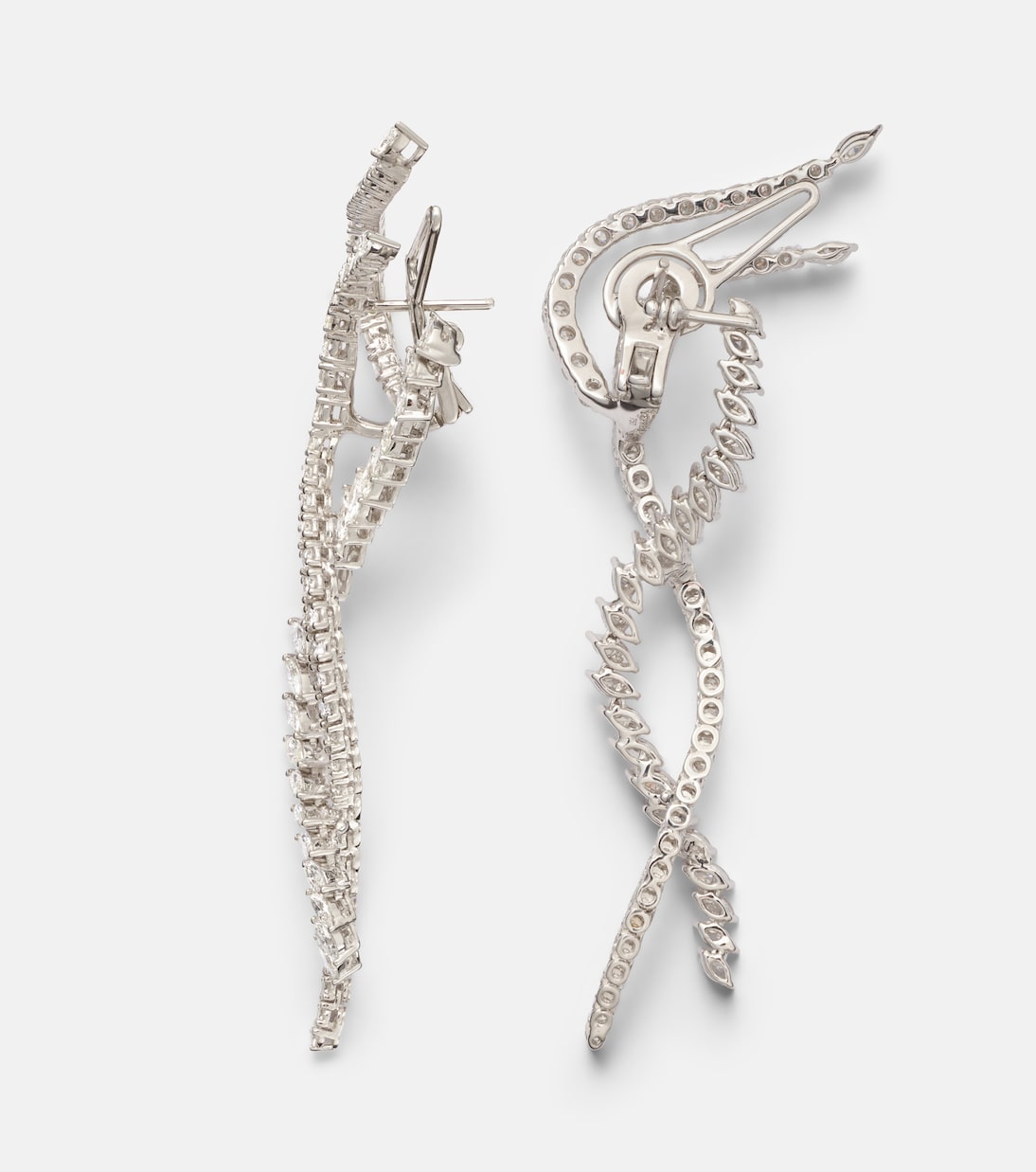Y-Couture 18kt white gold drop earrings with diamonds | Yeprem