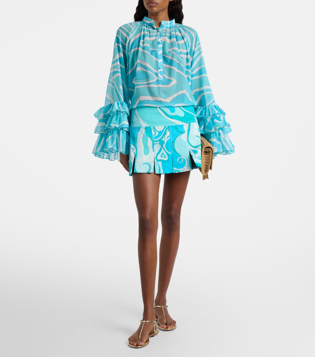 Marmo ruffled cotton blouse | Pucci