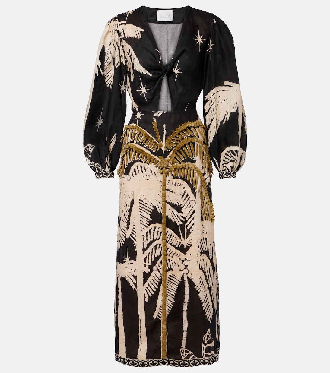 Pradera Geométrica linen maxi dress | Johanna Ortiz