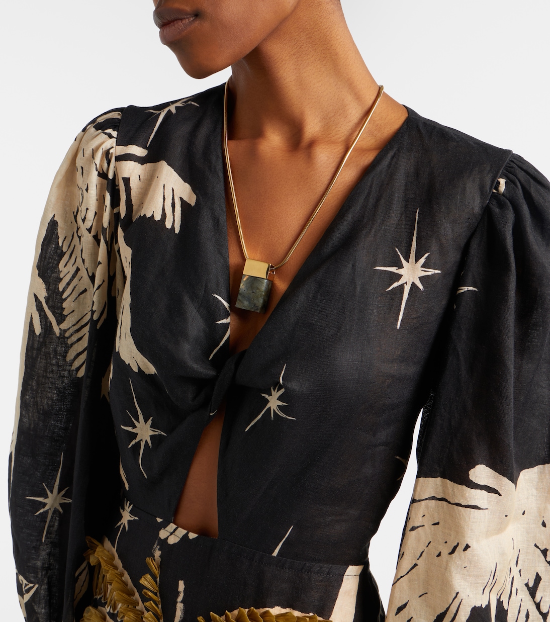 Pradera Geométrica linen maxi dress | Johanna Ortiz